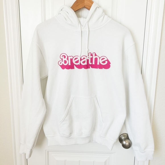 Flex Living Barbie Inspired Breathe White Hoodie Size Small - Picture 1 of 2